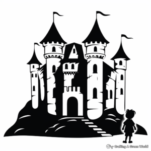 Fairy Tale Castle Shadow Coloring Pages 4