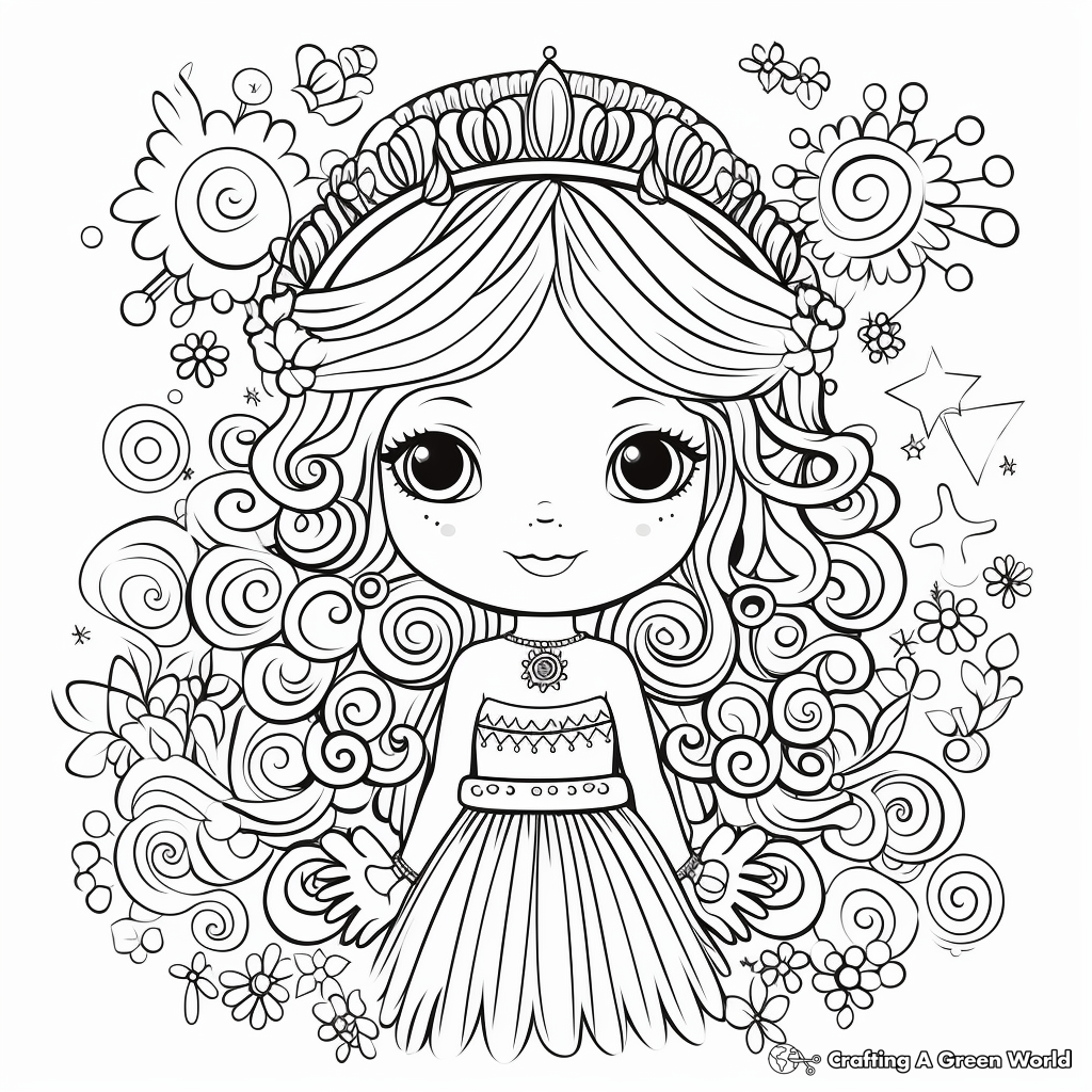 Fairy-Tale Inspired Boho Rainbow Coloring Sheets 3