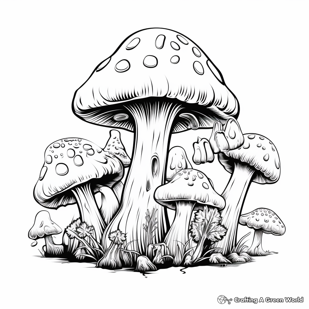 Fairy-Tale Inspired Mushroom Coloring Pages 4