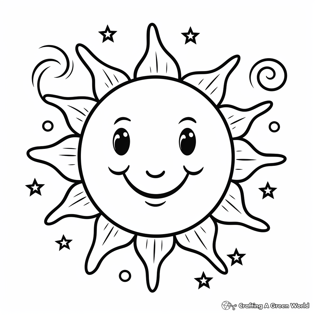 Fairy Tale Moon and Stars Coloring Pages 4