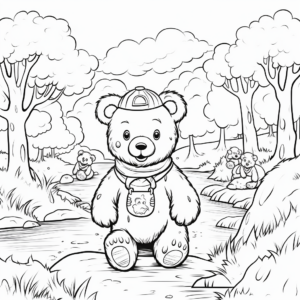 Fairytale-inspired Teddy Bear Hunt Coloring Pages 2