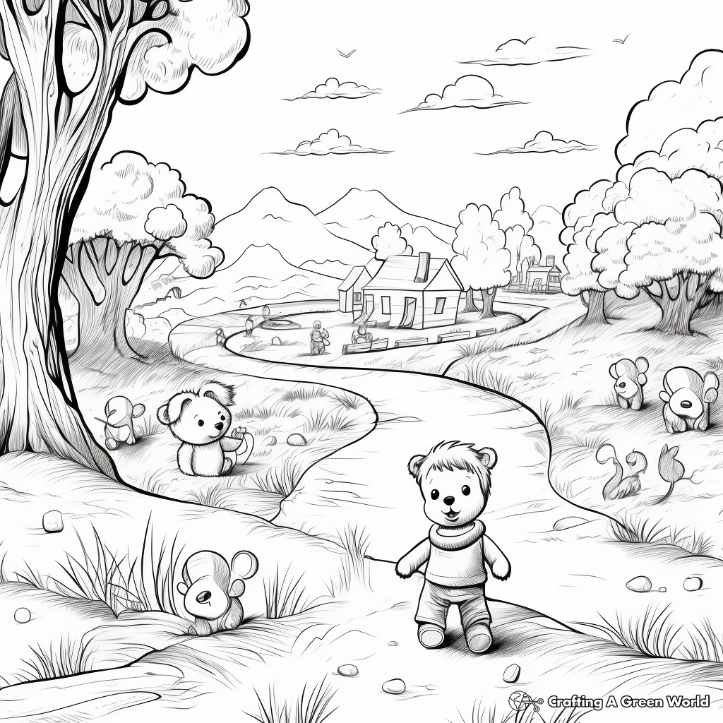 Fairytale-inspired Teddy Bear Hunt Coloring Pages 4