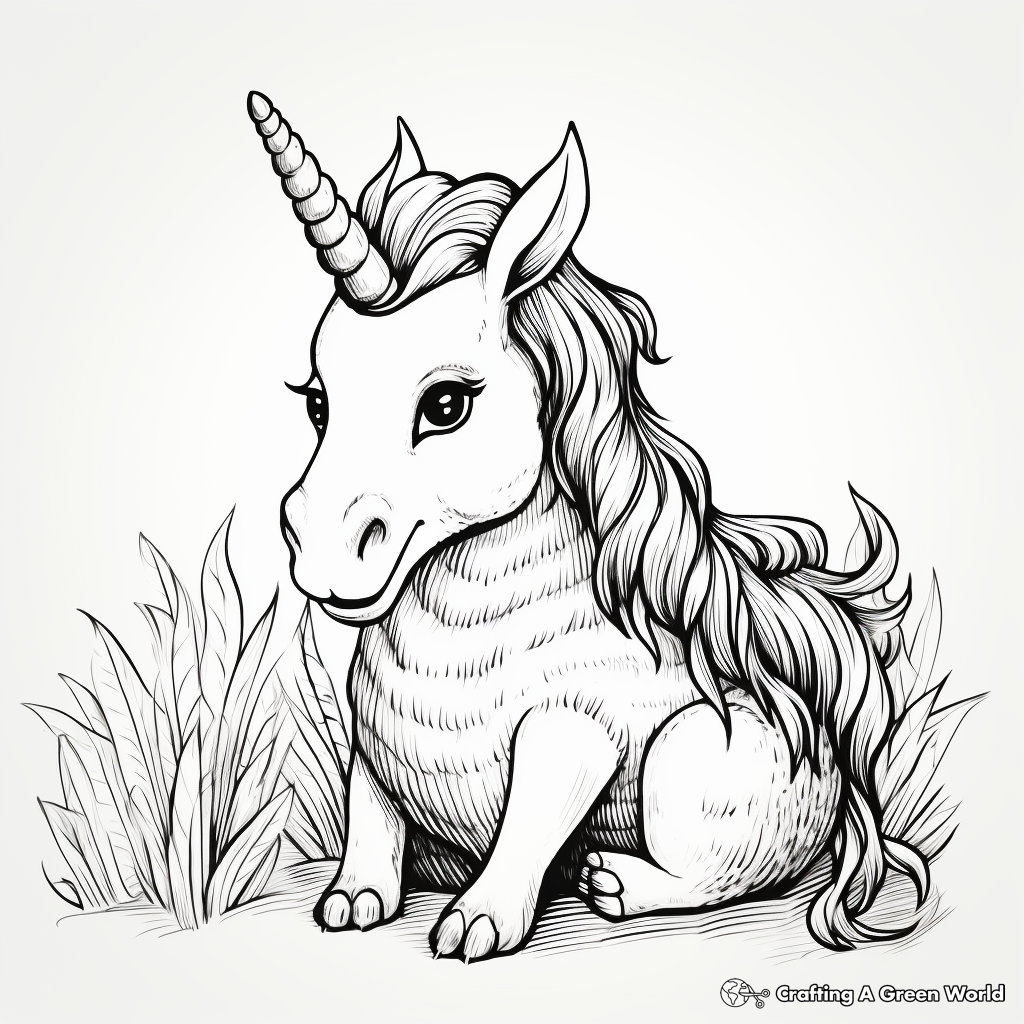 Fairytale Rainbow Unicorn Corn Coloring Pages 3