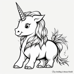 Fairytale Rainbow Unicorn Corn Coloring Pages 4