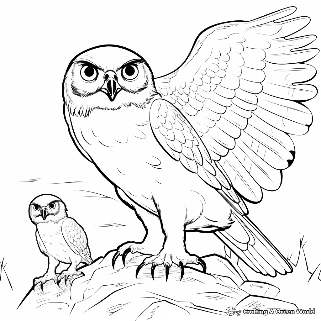 Falcons in Action: Captivating Action Scene Coloring Pages 2