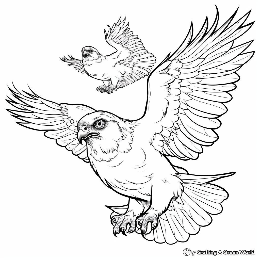 Falcons in Action: Captivating Action Scene Coloring Pages 3