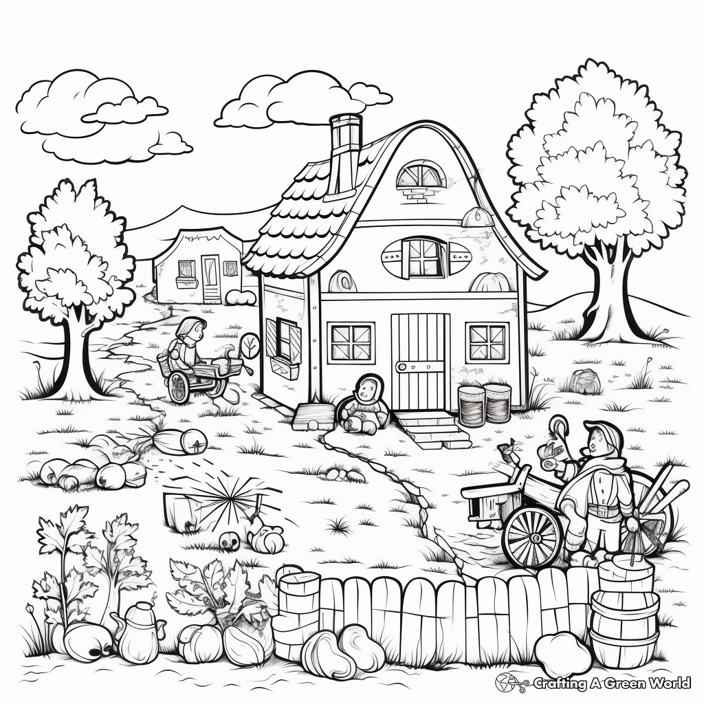 Fall Fairy Tale Coloring Pages for Adults 1