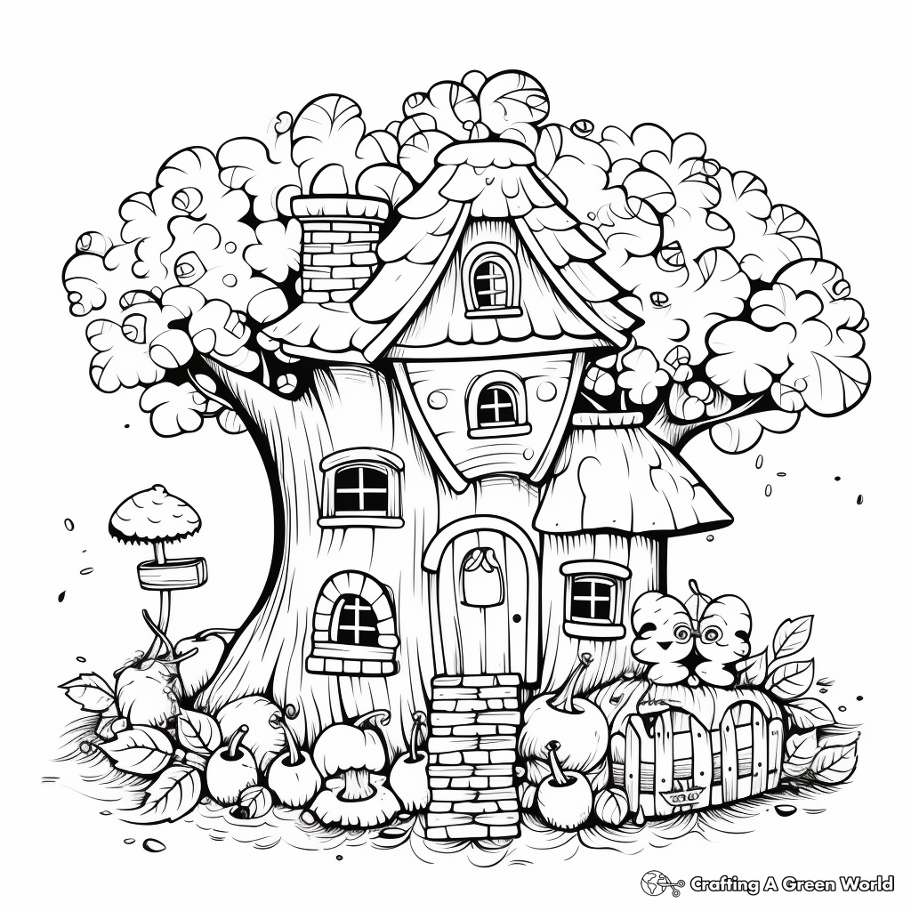Fall Fairy Tale Coloring Pages for Adults 4