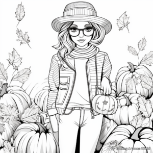 Fall Fashion Themed Coloring Pages 2