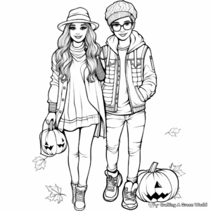 Fall Fashion Themed Coloring Pages 4