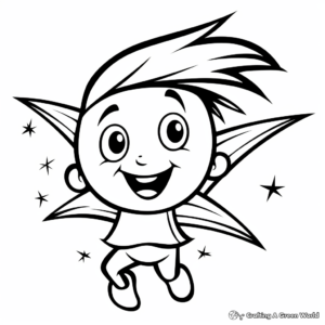 Falling Star in Outer Space Coloring Sheet 2