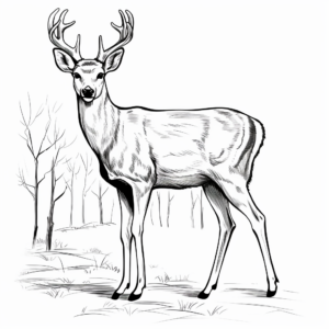 Fallow Deer Buck: Seasons Coloring Pages 1