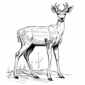 Fallow Deer Buck: Seasons Coloring Pages 2