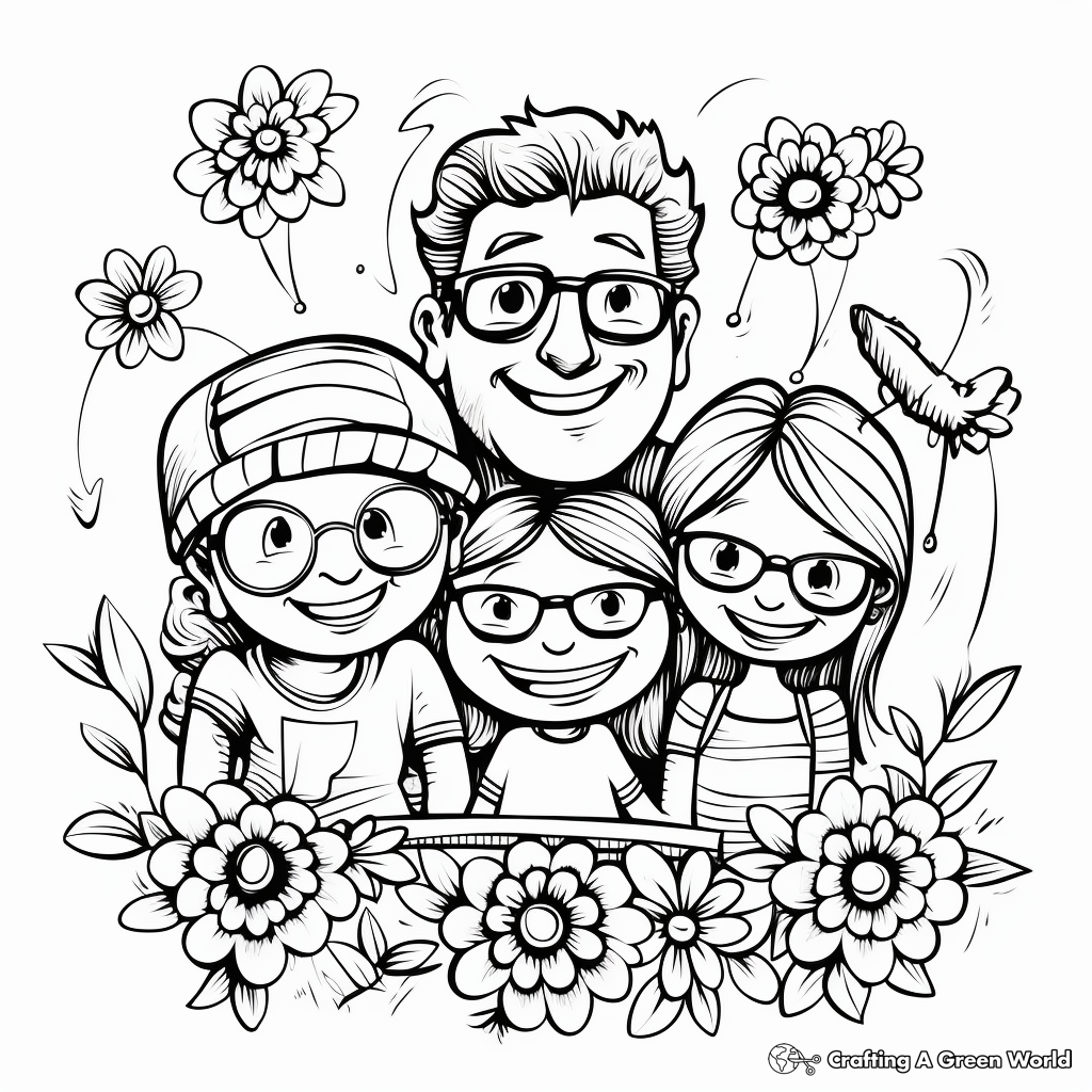 Family April Fools Day Celebration Coloring Pages 3