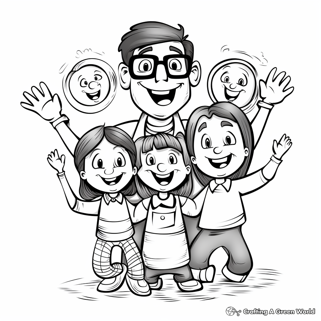 Family April Fools Day Celebration Coloring Pages 4