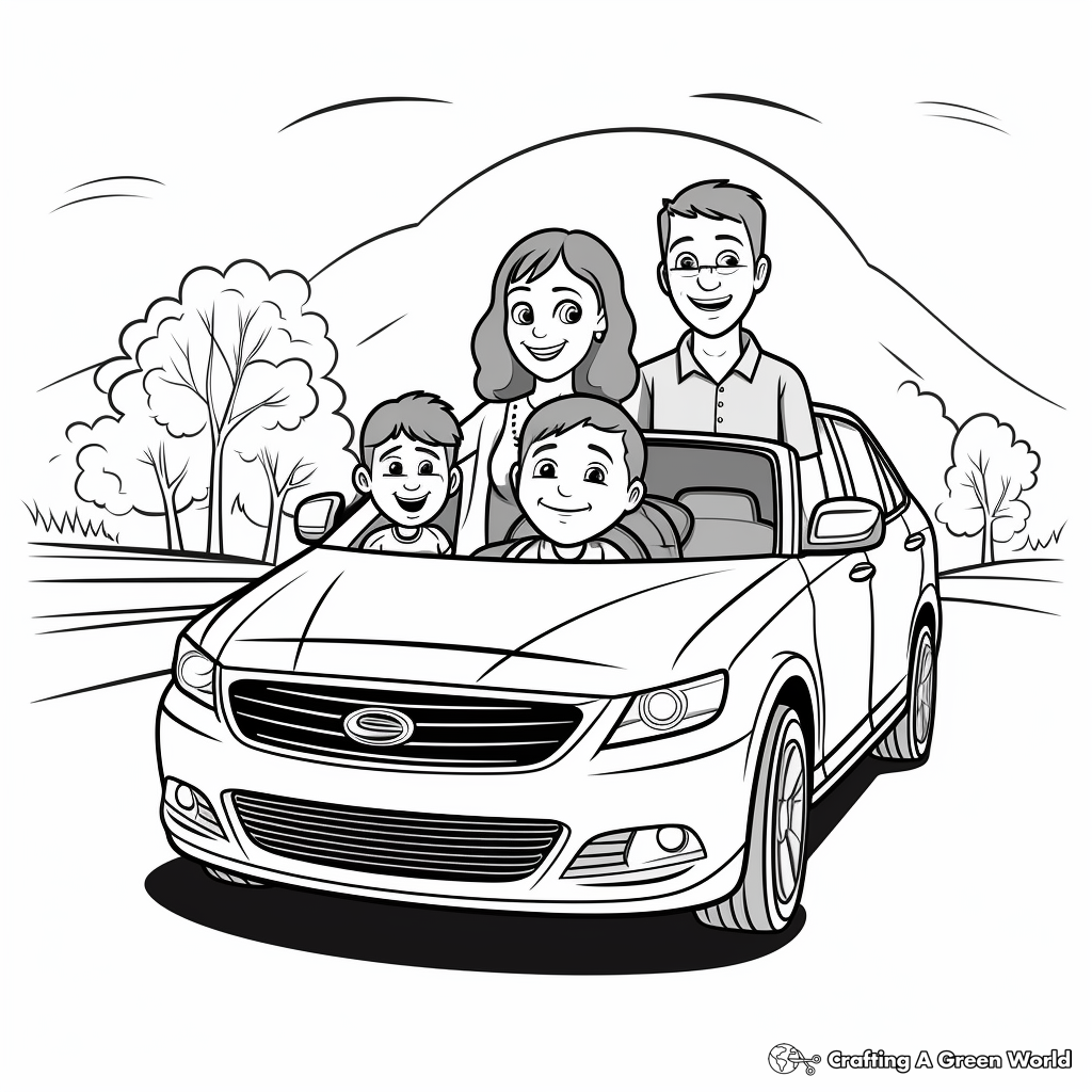 Family Car Coloring Pages, Sedan and SUV 4