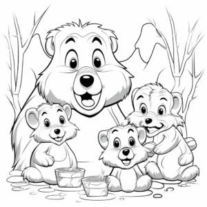 Family of Beavers Coloring Sheets 1