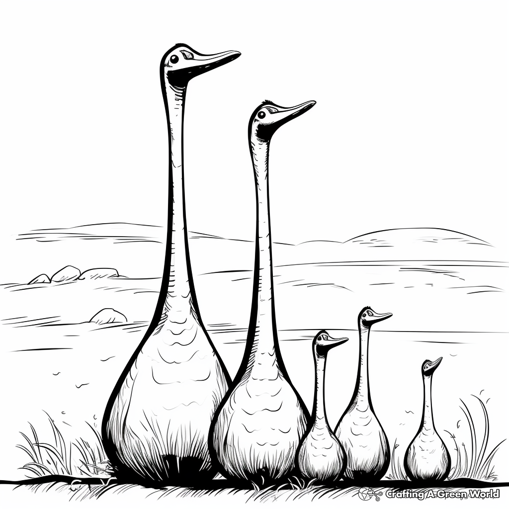 Family of Brachiosaurus Coloring Pages 1