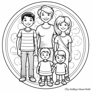 Family Showing Kindness Coloring Pages 3