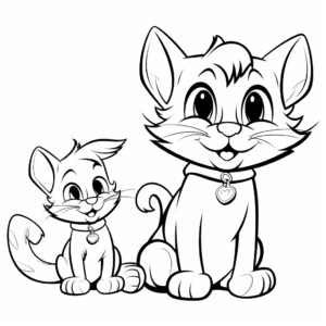 Famous Cartoon Cat and Mouse Duo Coloring Pages 1