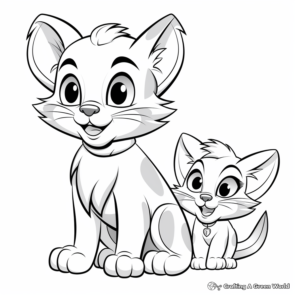 Famous Cartoon Cat and Mouse Duo Coloring Pages 2