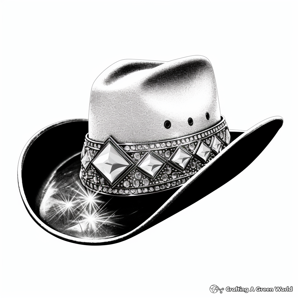 Fancy Cowboy Hat Coloring Pages: Sequins, Rhinestones, and Glam 3