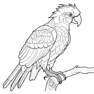 Fancy Feathered Macaw Bird Coloring Pages 2