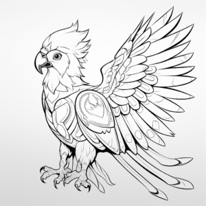 Fancy Feathered Macaw Bird Coloring Pages 3