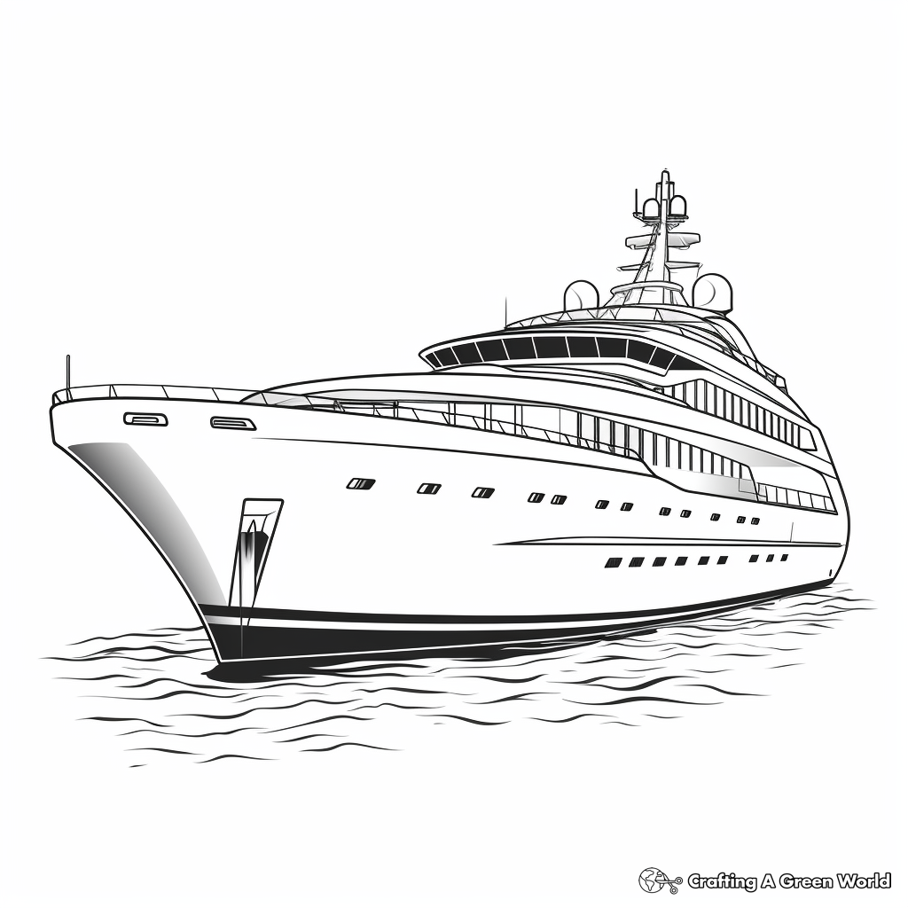 Fancy Luxury Yacht Coloring Pages 3