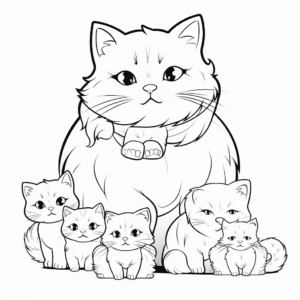 Fancy Persian Cat Pack Coloring Pages 1