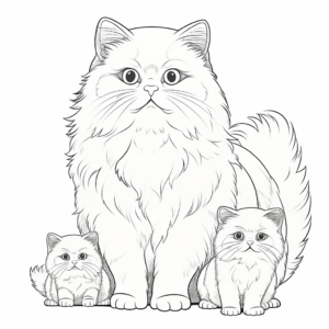 Fancy Persian Cat Pack Coloring Pages 2