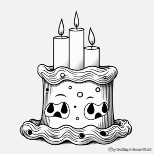 Fancy Pillar Candle Coloring Pages 1