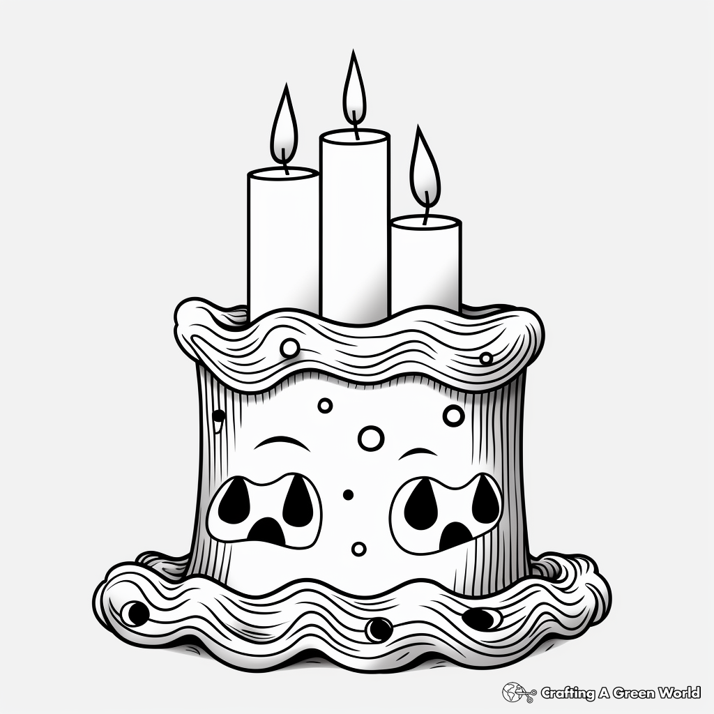 Fancy Pillar Candle Coloring Pages 1