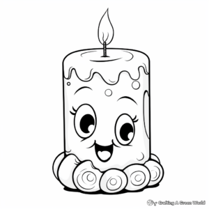 Fancy Pillar Candle Coloring Pages 3
