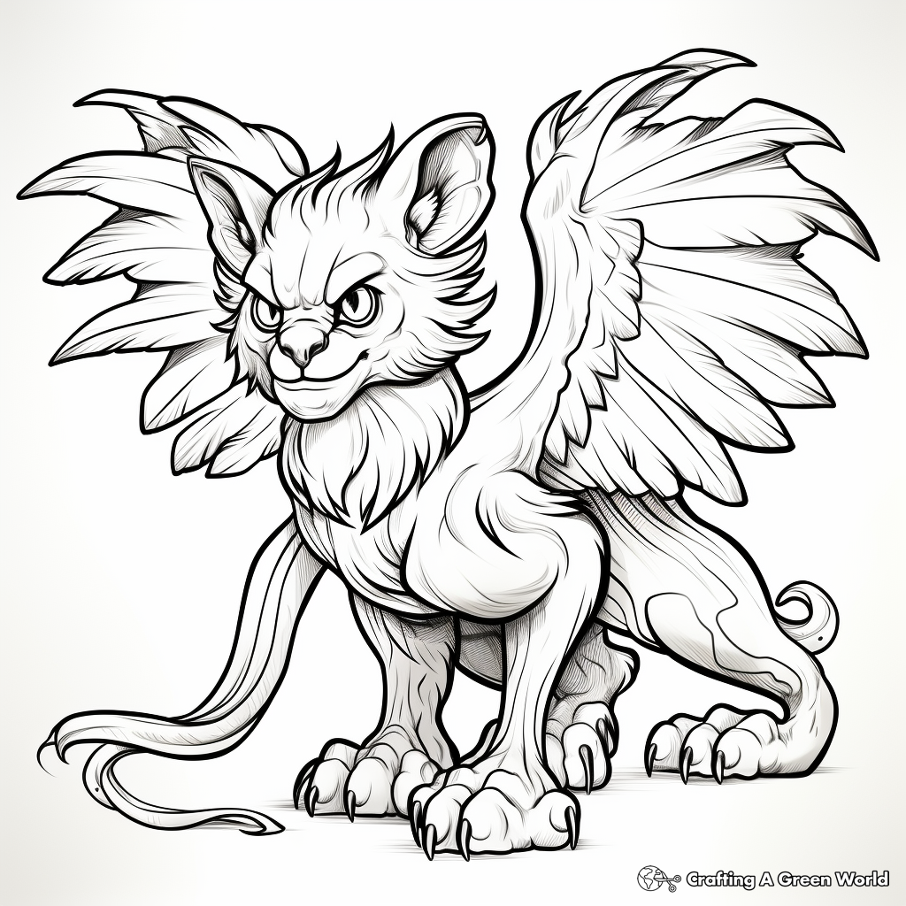 Fantastic Gryphon Coloring Pages 2