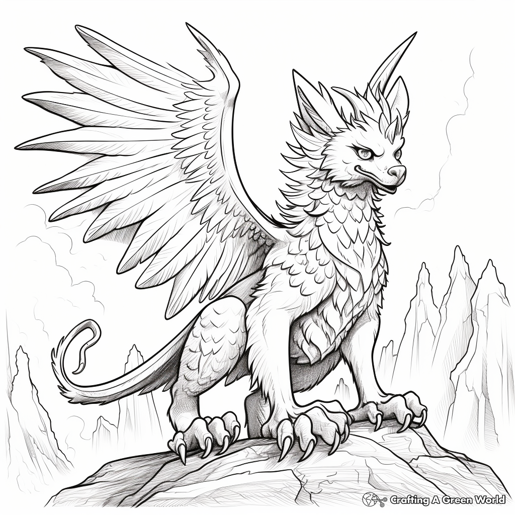 Fantastic Gryphon Coloring Pages 3