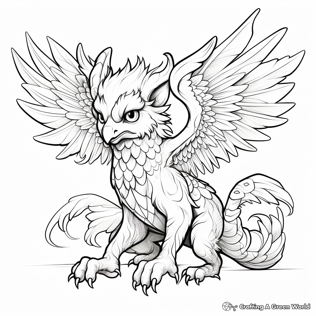 Fantastic Gryphon Coloring Pages 4