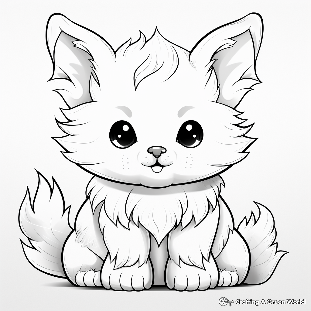 Fantasy Arctic Fox Coloring Pages for Creatives 1