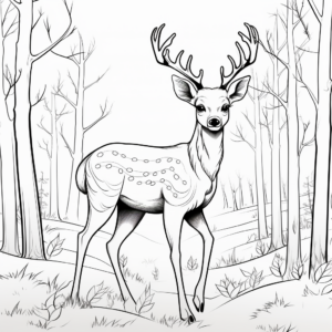 Fantasy-based Magical Deer Coloring Pages 3