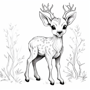 Fantasy-based Magical Deer Coloring Pages 4