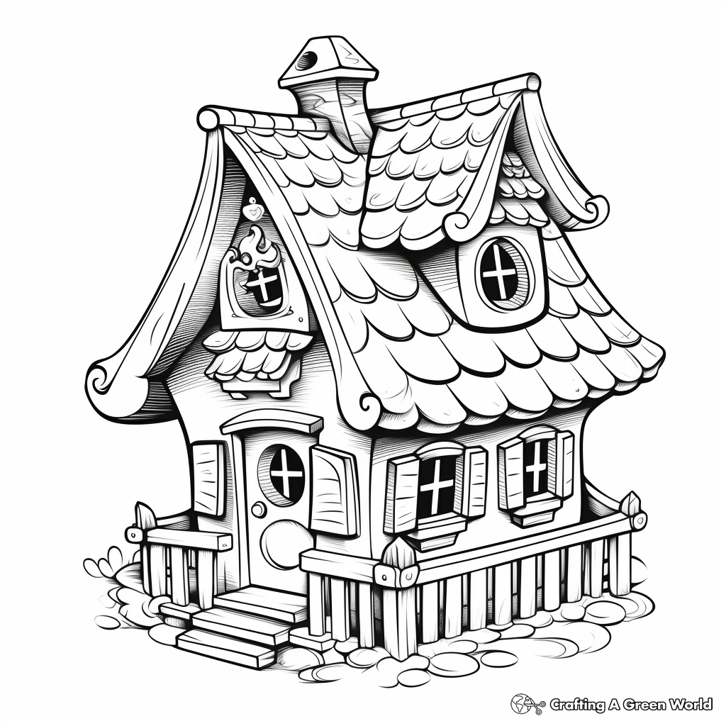 Fantasy Bird House Coloring Pages for Dreamers 1