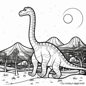 Fantasy Brontosaurus in Space Coloring Pages 3