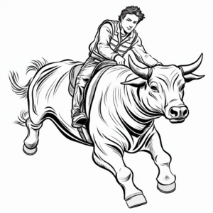 Fantasy Bull Riding Coloring Pages for Creative Minds 1