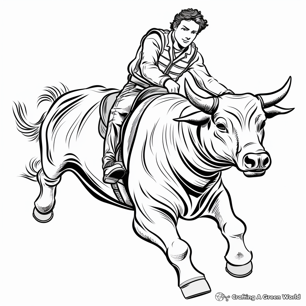 Fantasy Bull Riding Coloring Pages for Creative Minds 1