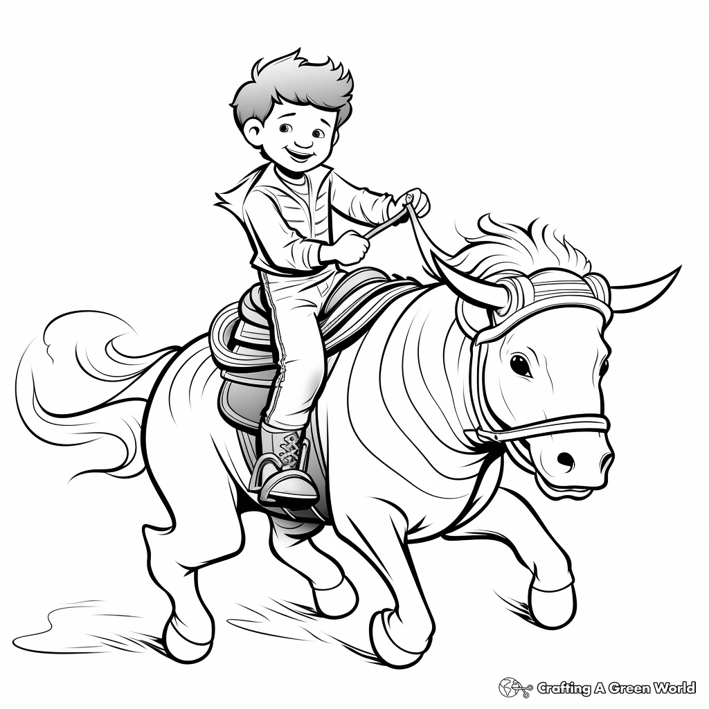 Fantasy Bull Riding Coloring Pages for Creative Minds 3