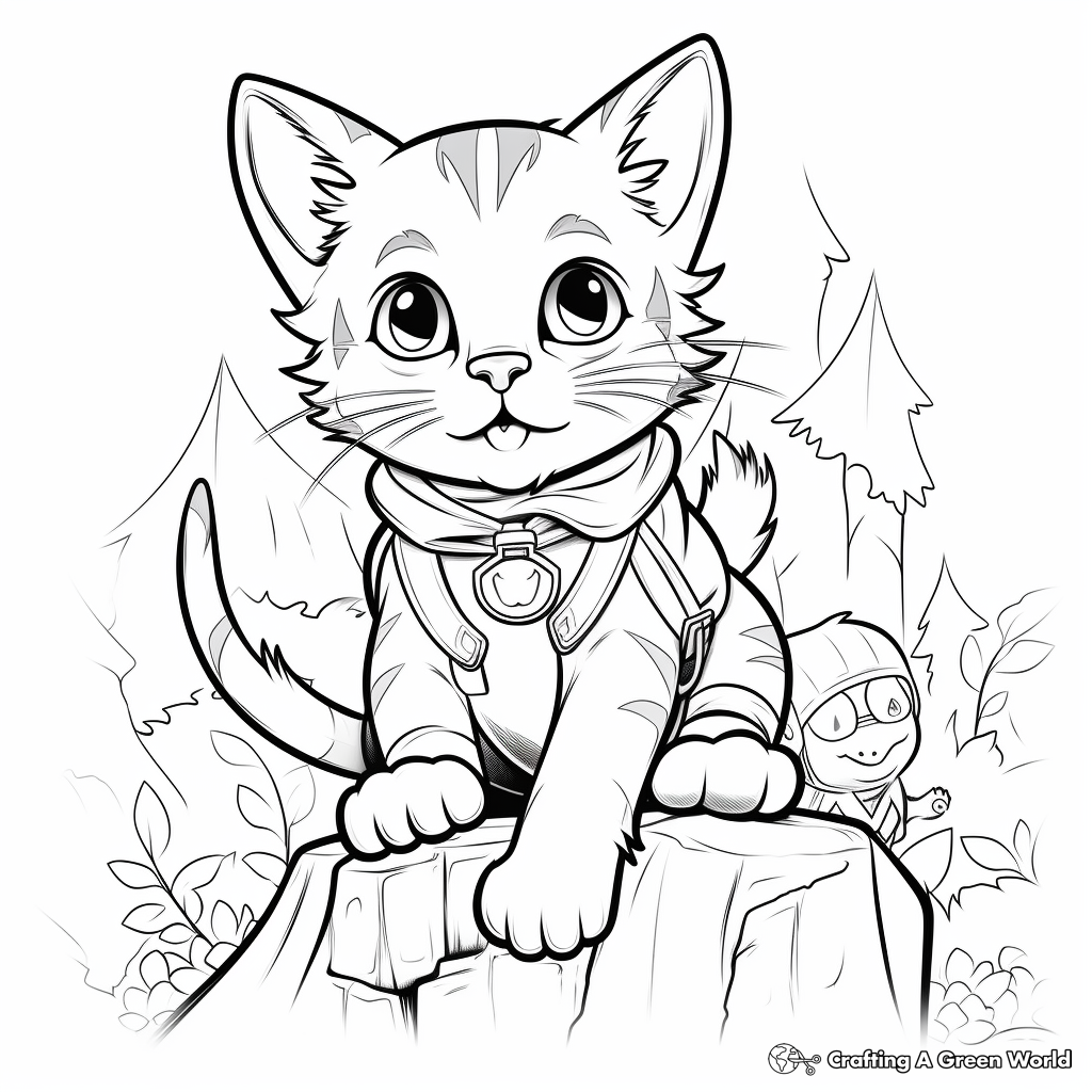 Fantasy Cat and Mouse Adventure Coloring Pages 3