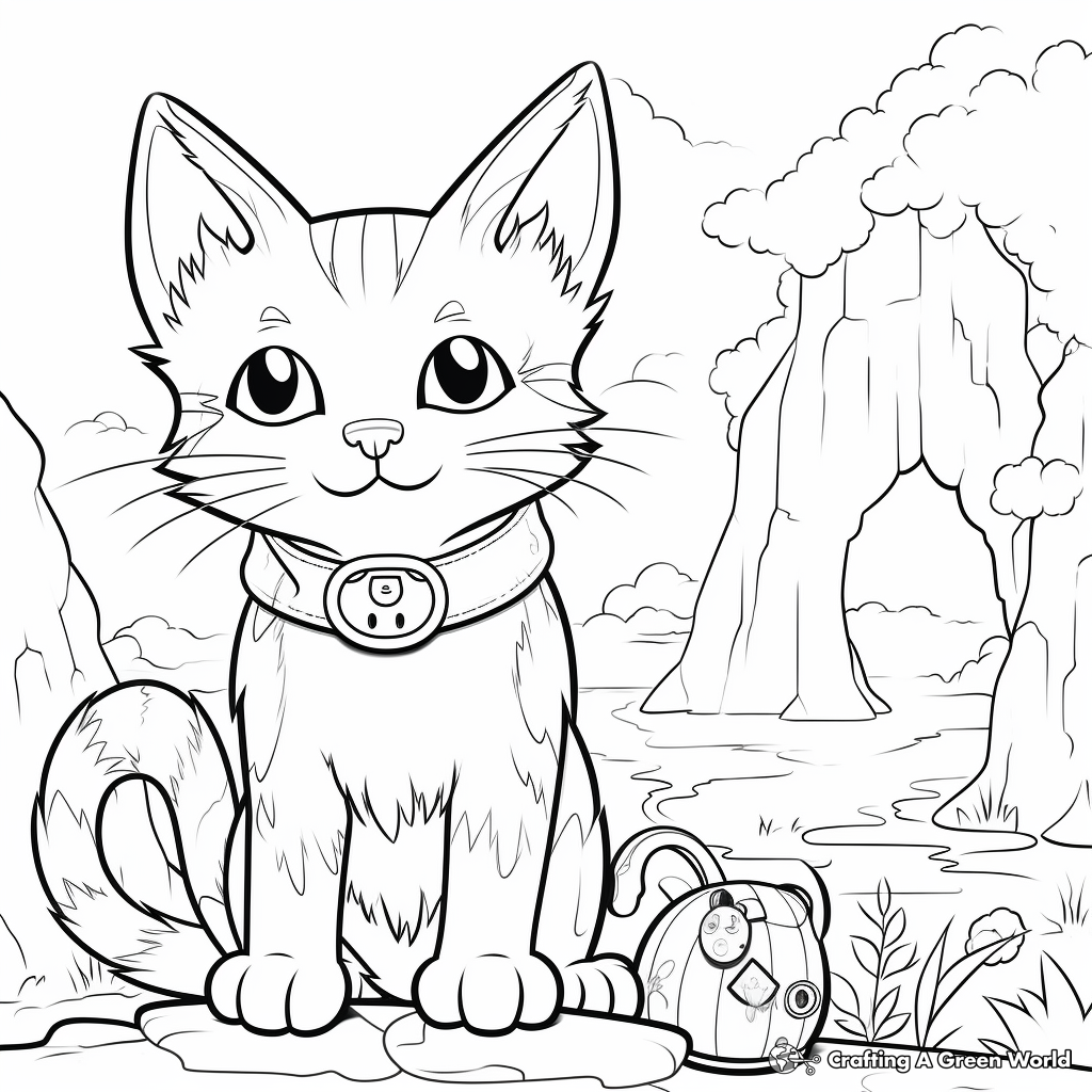 Fantasy Cat and Mouse Adventure Coloring Pages 4