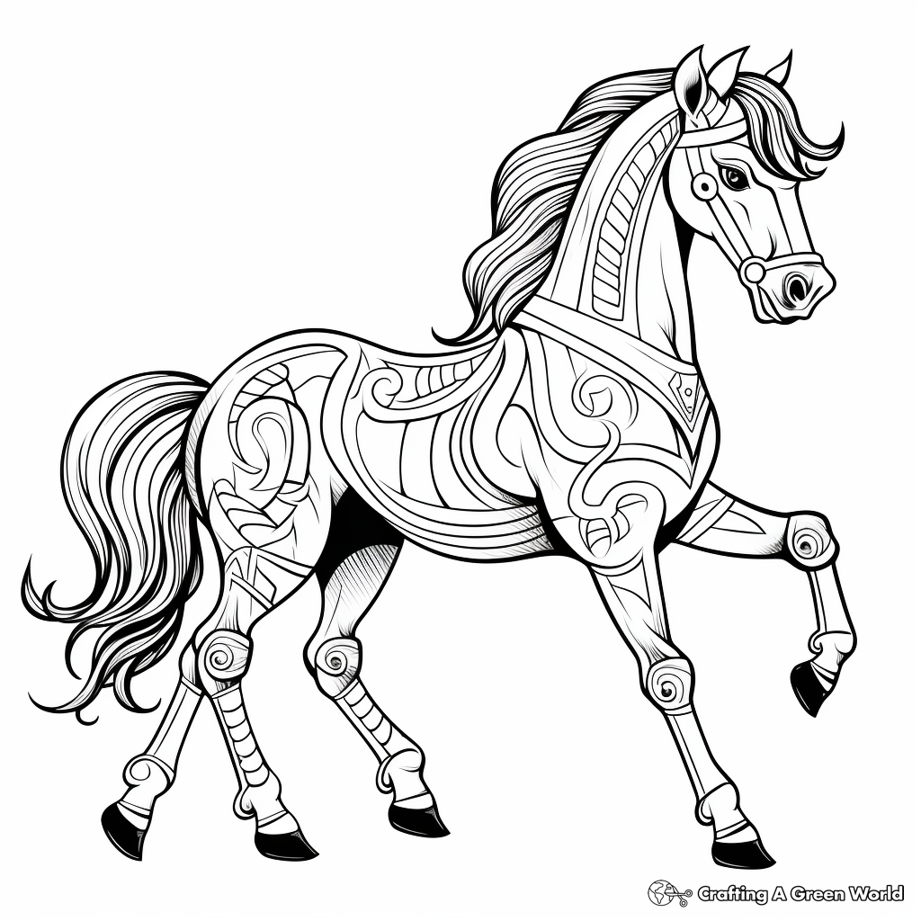 Fantasy Centaur Horse Coloring Pages 1