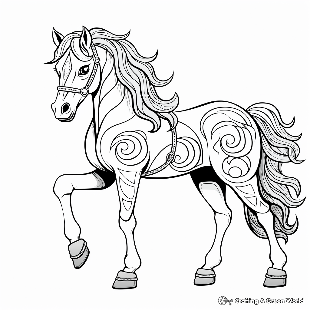 Fantasy Centaur Horse Coloring Pages 2