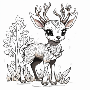 Fantasy Deerling Coloring Pages 1